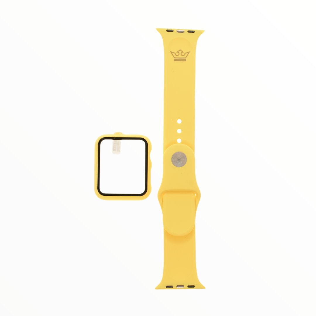 Accesorio El Rey Pulsera con Bumper y Protector de Pantalla Apple Watch 42 Mm Color Amarillo — foto 2