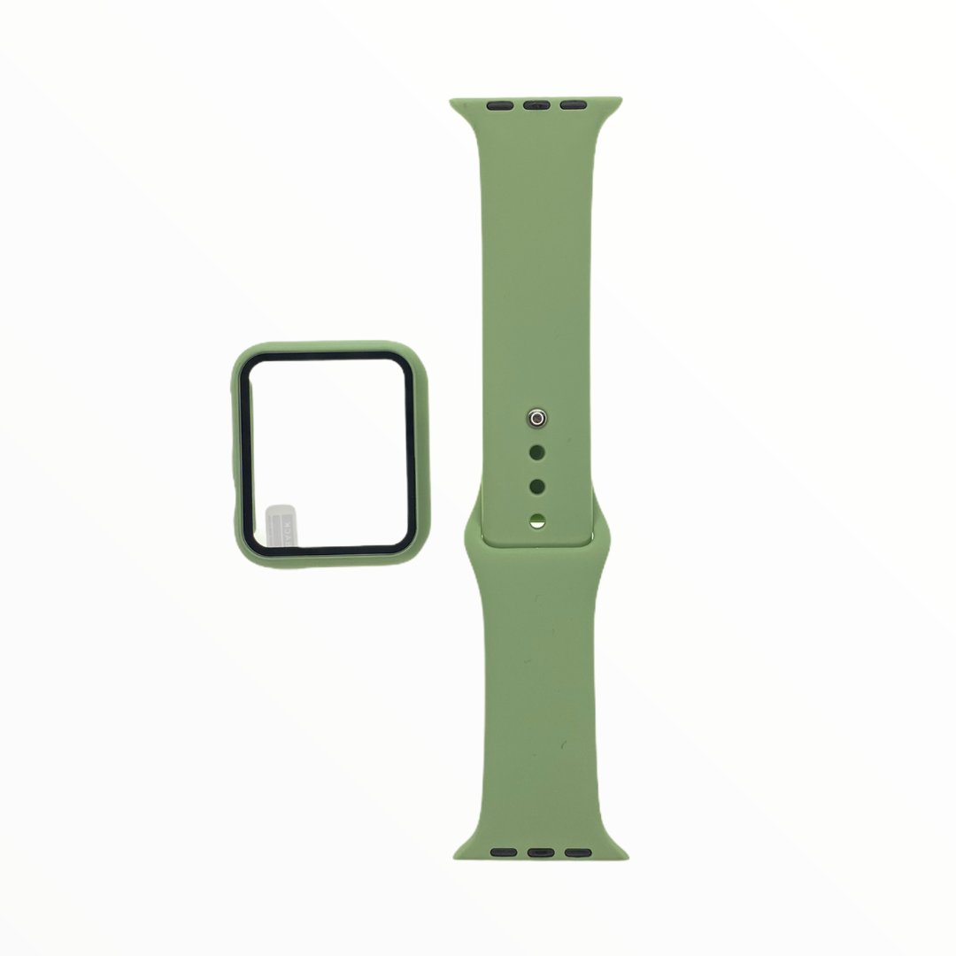 Accesorio El Rey Pulsera con Bumper y Protector de Pantalla Apple Watch 42 Mm Color Verde Claro