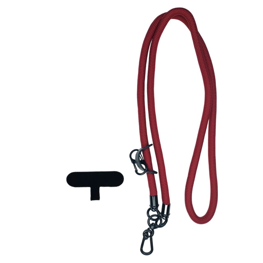 Accesorio el Rey Strap 8mm 1.2 M Largo con Sujetadora New con Colgador de Llaves y Audífonos Color Corinto