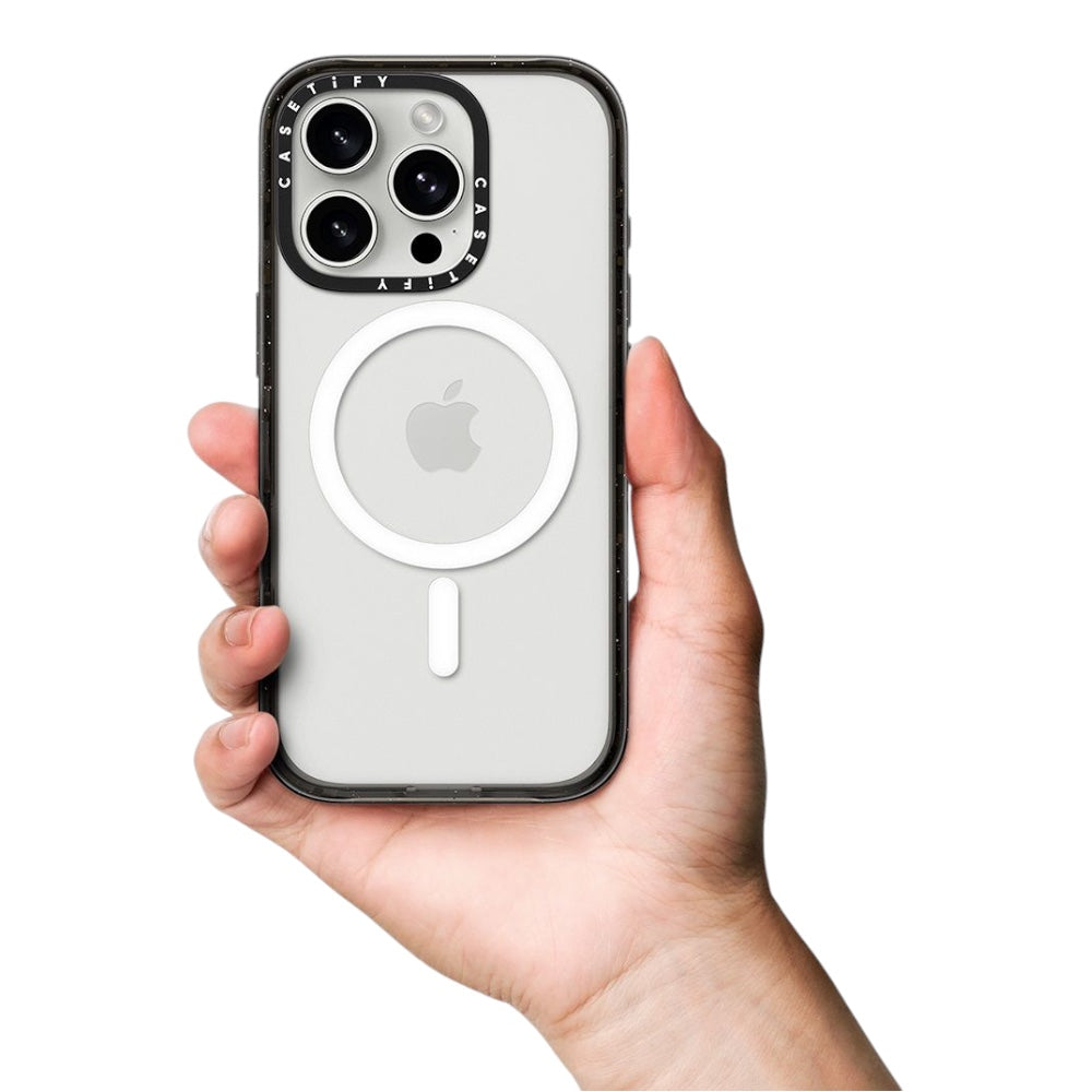 Case CASETiFY Impact con MagSafe iPhone 15 Plus Transparente con Marco Negro — foto 4