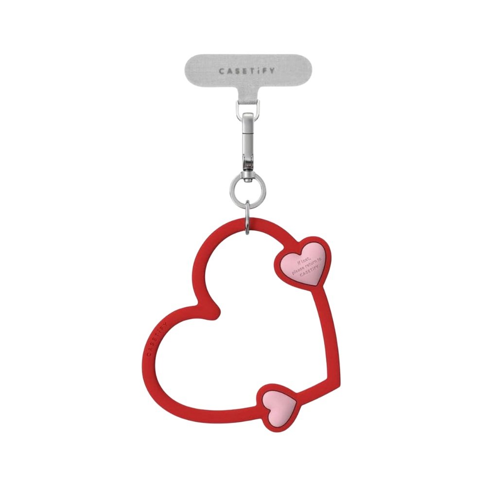 Accesorio CASETiFY strap de mano corazon rojo