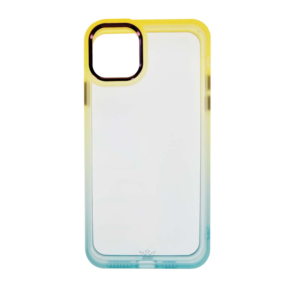 Estuche Clásico el Rey Degrade Apple iPhone 13 Color Amarillo / Turquesa