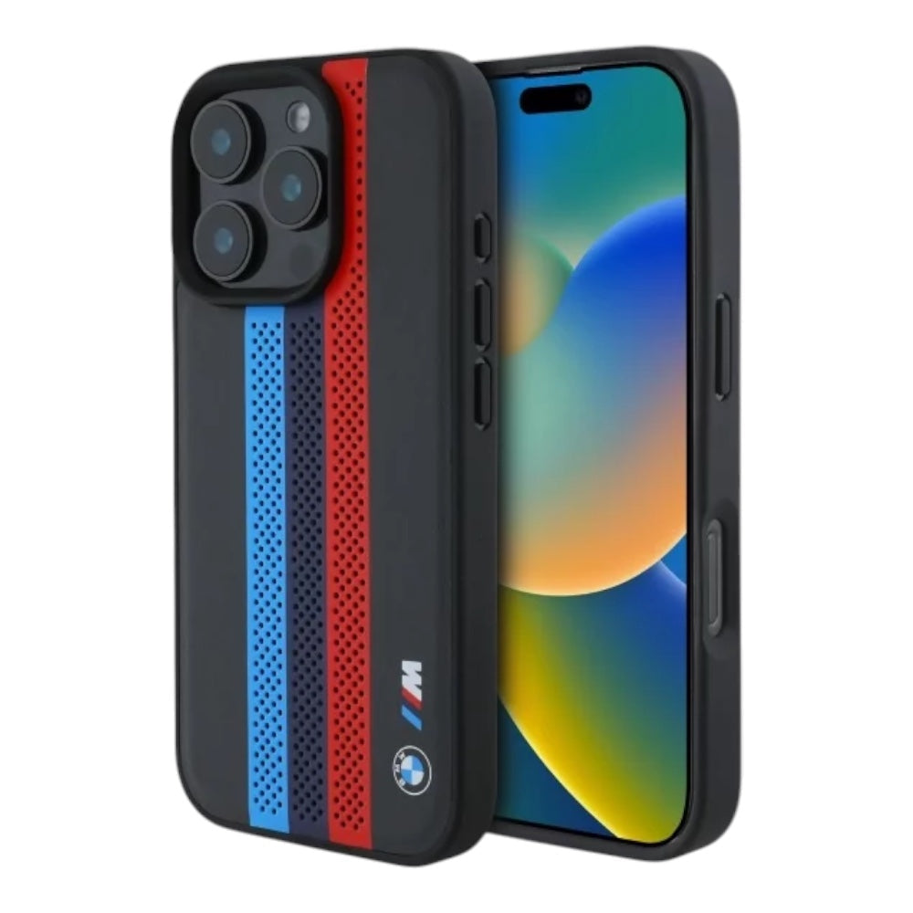 Estuche BMW Hc M MagSafe Tricolor para iPhone 16 Pro Max · Perf Printed