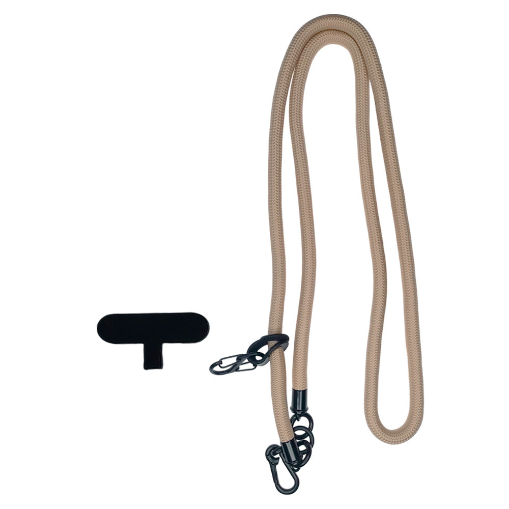 Accesorio el rey strap 8mm 1.2 m largo con sujetadora new con colgador de llaves y audifonos  color beige