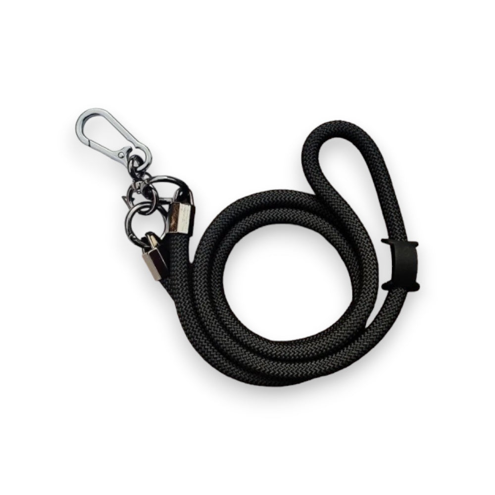 Accesorio el rey strap 1.2 m largo con sujetadora new con colgador de llaves y audifonos color negro  Shop name