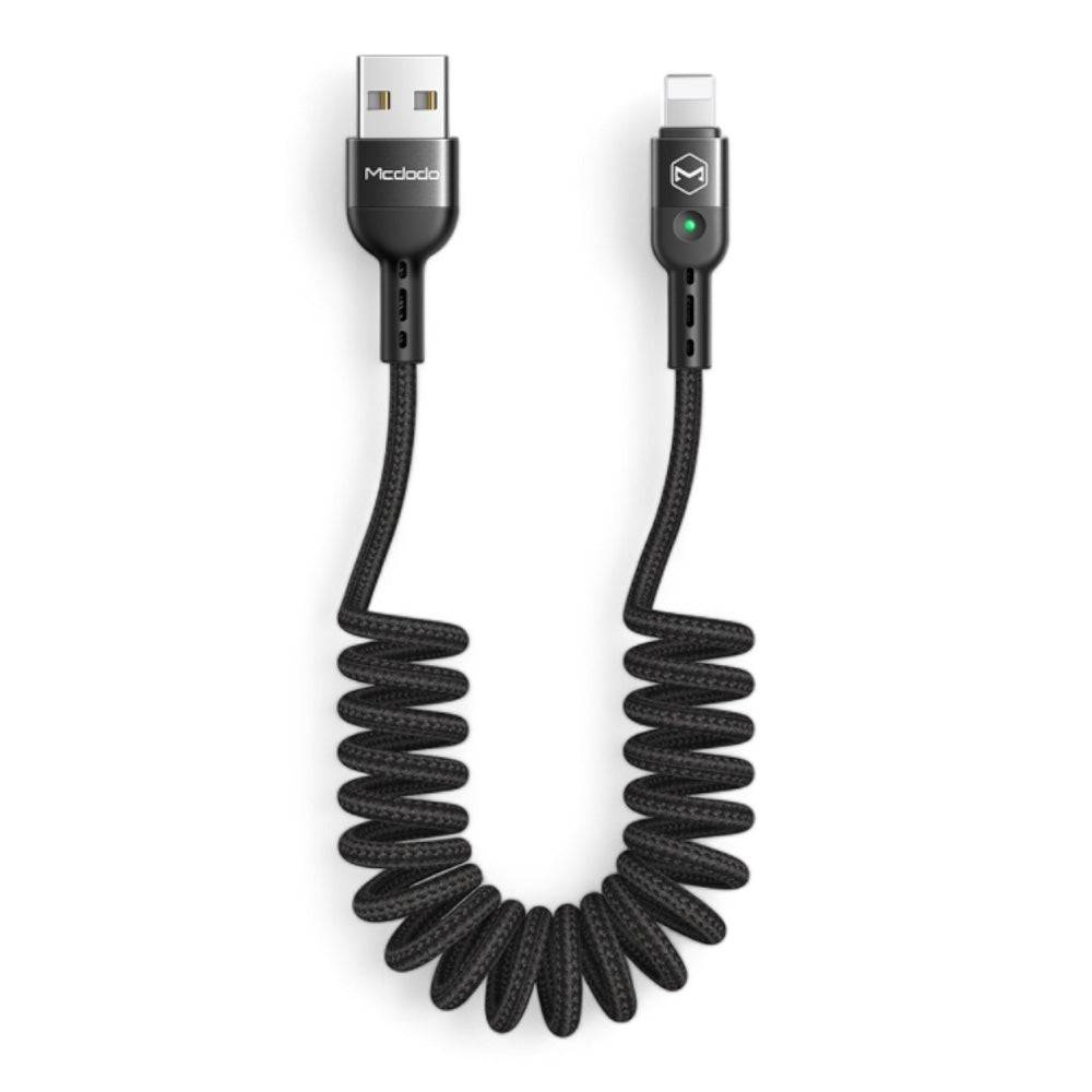 Cable mcdodo lightning ca-6410 omega series cable de datos y a lightning colocho longitud 1.8 m color negro - MUNDO ACCESORIOS (B2C)