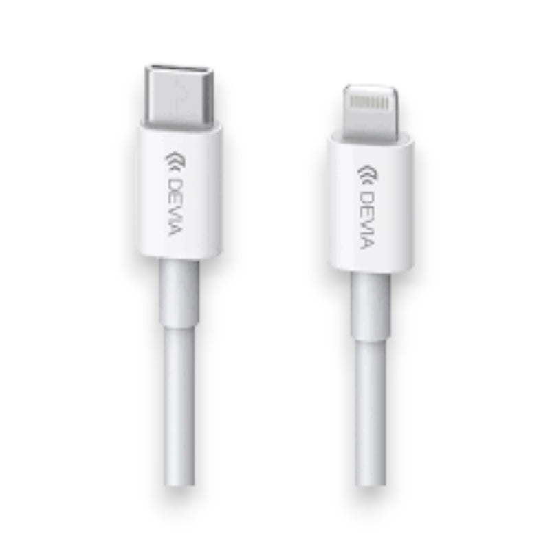 Cable devia lightning smart series pd tipo c a lightning (3a,2m) color blanco
