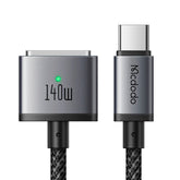 Cable mcdodo otro ca-1470  para macbook  140w type-c to magsafe 3 charging cable con led color negro