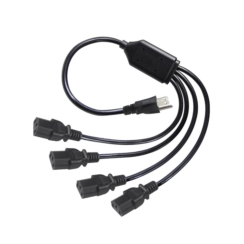 Cable Generico Pared  Extension 4 Conectores Color Negro - MUNDO ACCESORIOS (B2C)