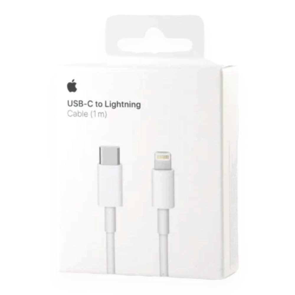 Cable apple tipo c  usb-c a lightning (1 m) con empaque retail color blanco