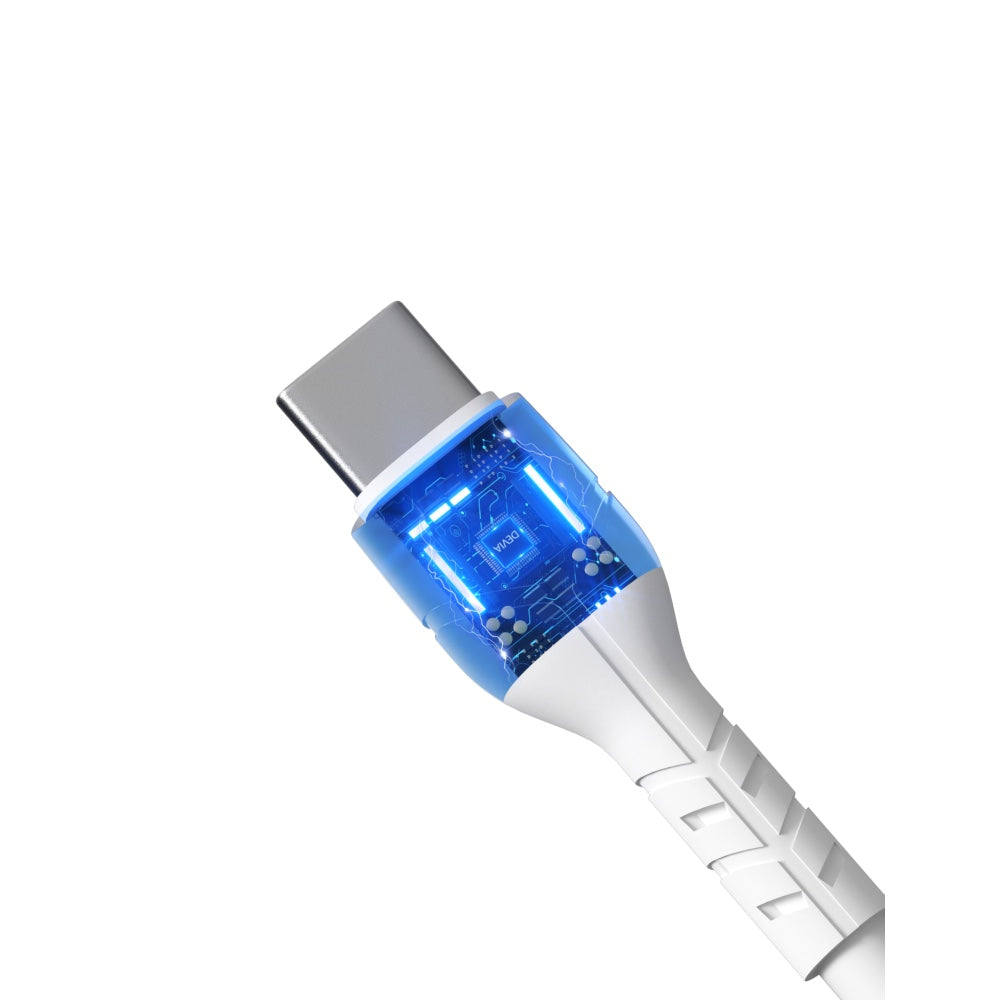 Cable Devia Tipoc Kintone Series Type-C To Type-C Set Cable ( 30Pcs , 3A , 1 M ) Model Ec151 Color Blanco