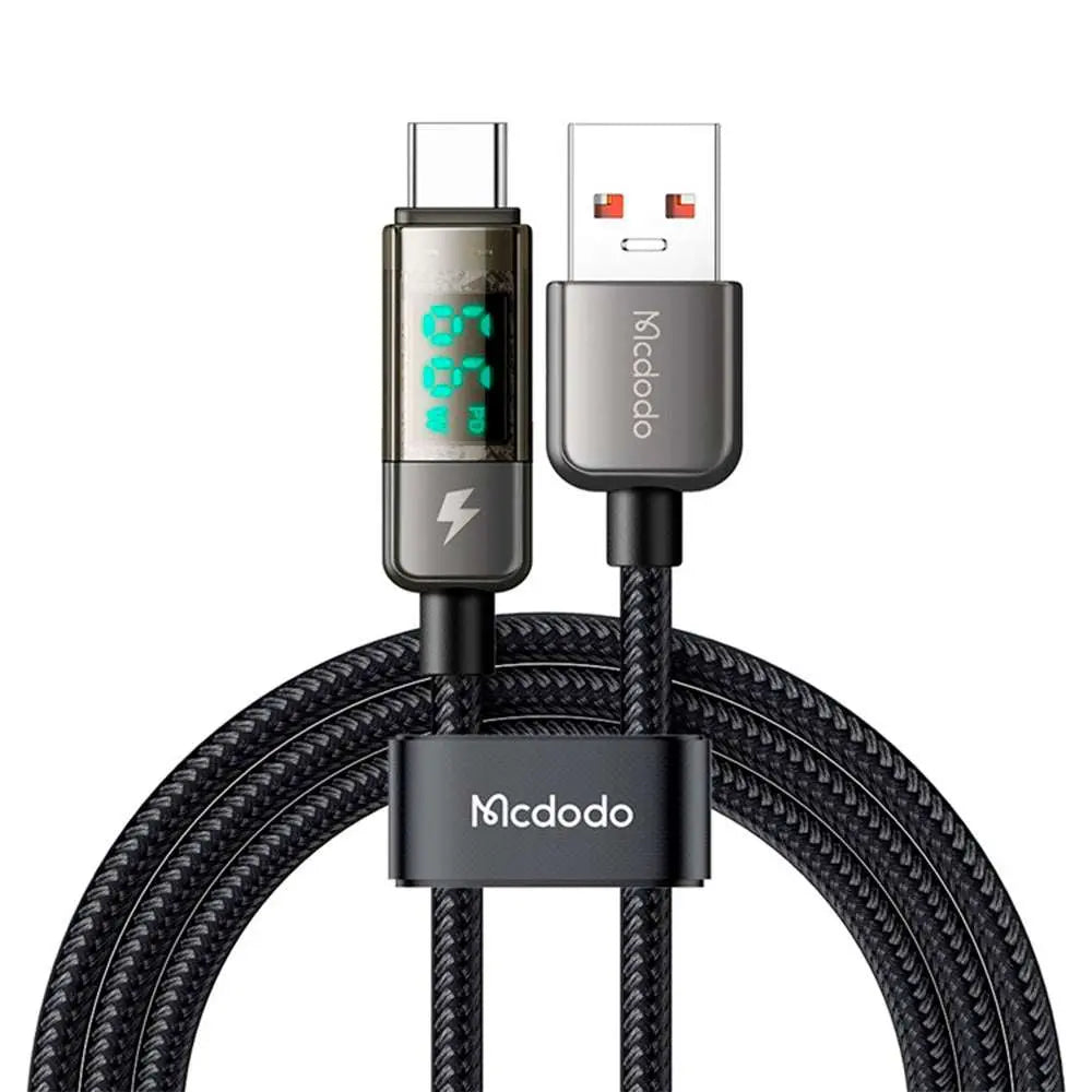 Cable Mcdodo USB CA-3631, 1.8m, auto disconnect, LED display, USB to Type-C, black.