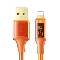 Thumbnail for Cable mcdodo usb ca-2083 - 1.8 metros con la  funcion de  auto disconnect con pantalla  para indicador  usb a lightning color naranja