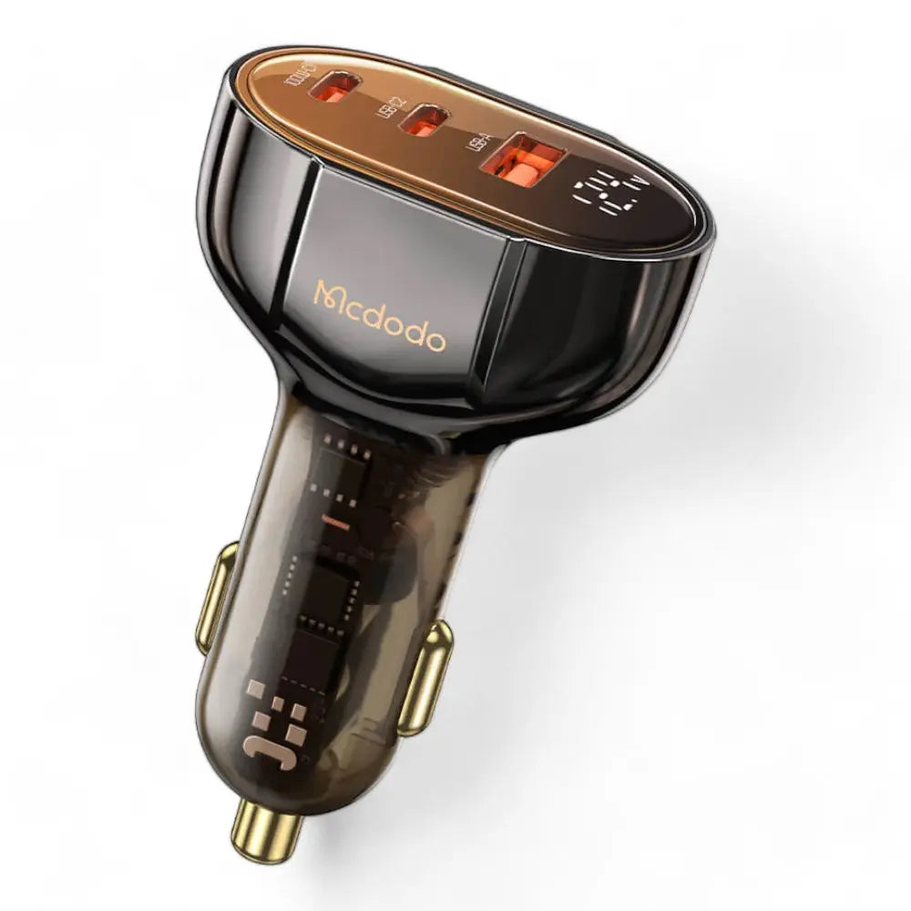 Cargador mcdodo carro cc-2310 100w pd car charger - prism series (3 ports, digital display) color negro  Shop name