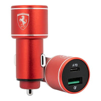 Cargador ferrari carro car charger [official licensed] by cg mobile | usb type-c car charger 36w, printed shield logo qc 3.0 color rojo - MUNDO ACCESORIOS (B2C)