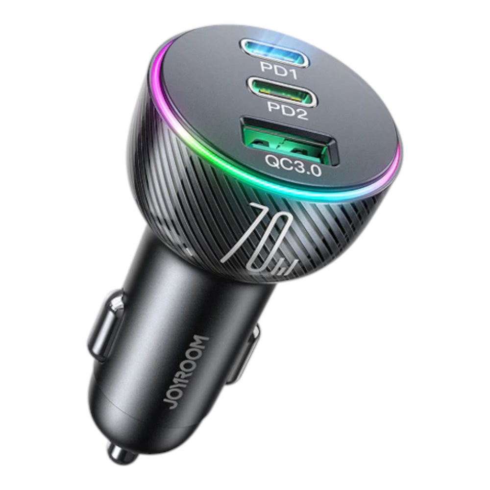 Cargador joyroom carro jr-cl26 70w 3-port (2pd+1usb) car charger color negro  Shop name