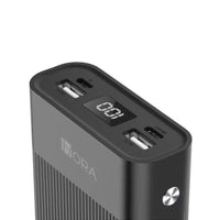 Battery 1 hour fast charge 2 usb ports 2 type c 20000mah black gar117