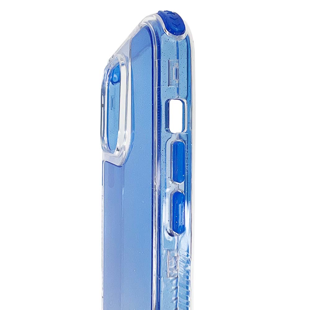 Estuche el rey glitter iphone 14 pro defender color azul