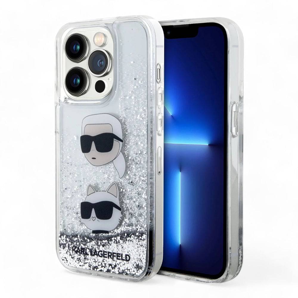 Estuche karl lagerfeld hard case iphone 15 pro pc/tpu white liquid glitter color transparente - MUNDO ACCESORIOS (B2C)