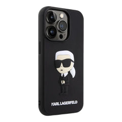 Estuche karl lagerfeld hard case iphone 15 pro - rubber black hard case 3d ikonik nft color negro  Shop name