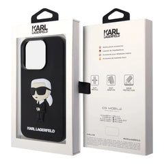 Estuche karl lagerfeld hard case iphone 15 pro - rubber black hard case 3d ikonik nft color negro  Shop name