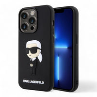 Thumbnail for Estuche karl lagerfeld hard case iphone 15 pro max - rubber black hard case 3d ikonik nft color negro