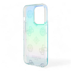 Estuche guess hard case iphone 15 pro  - pc/tpu turquoise pc tpu iridescent hard case glitter pattern peony cordstrap color aqua  Shop name