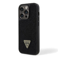 Thumbnail for Estuche guess hard case iphone 15 pro pc/tpu black hard case rhinestone triangle color transparente