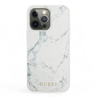 Estuche guess hard case iphone 13 pro hard case white pc/tpu marble design color blanco - MUNDO ACCESORIOS (B2C)