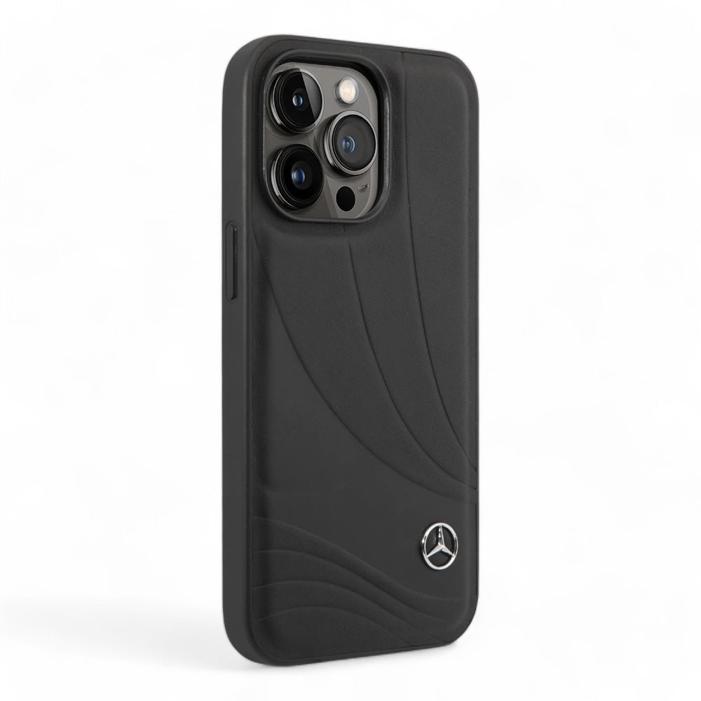 Mercedes-Benz hard case iphone 14 - leather black case new wave iii color black