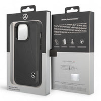 Mercedes-Benz hard case iphone 14 - leather black case new wave iii color black