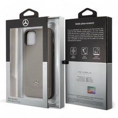 Estuche mercedes-benz hard case iphone 11 - real leather taupe perforated urban collection color beige  Shop name