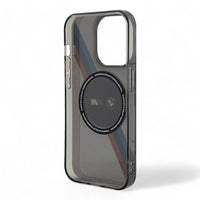 Estuche bmw hard case iphone 14 pro  magsafe compatible grey tricolor stripes m logo  color gris - MUNDO ACCESORIOS (B2C)