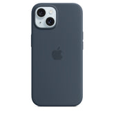 Estuche apple magsafe iphone 15 silicone ( storn blue ) color azul suave