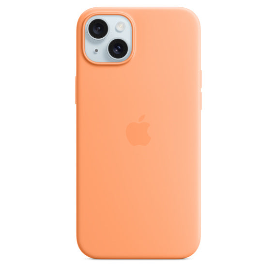 Estuche apple magsafe iphone 15 plus silicone color papaya