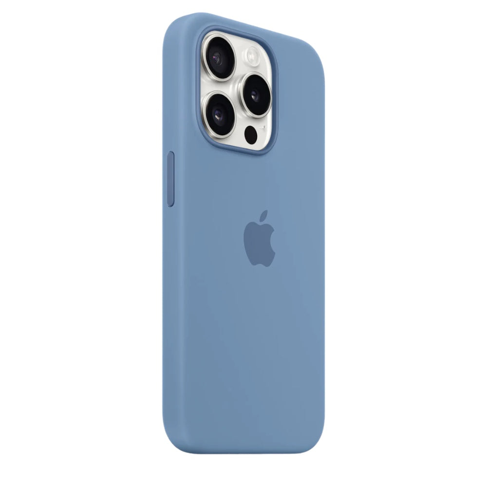 Estuche apple magsafe iphone 15 plus silicone color azure