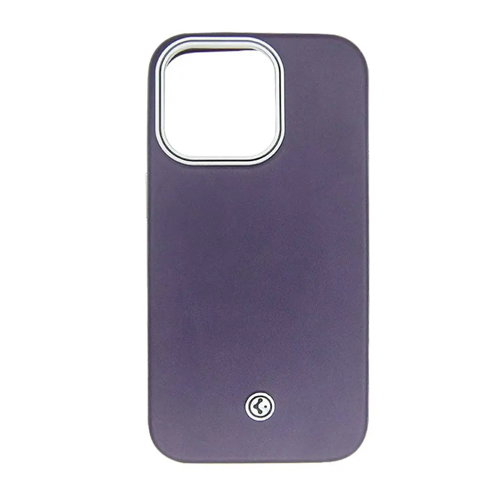 Estuche Spigen MagSafe iPhone 14 Pro Enzo en color morado, diseño delgado.