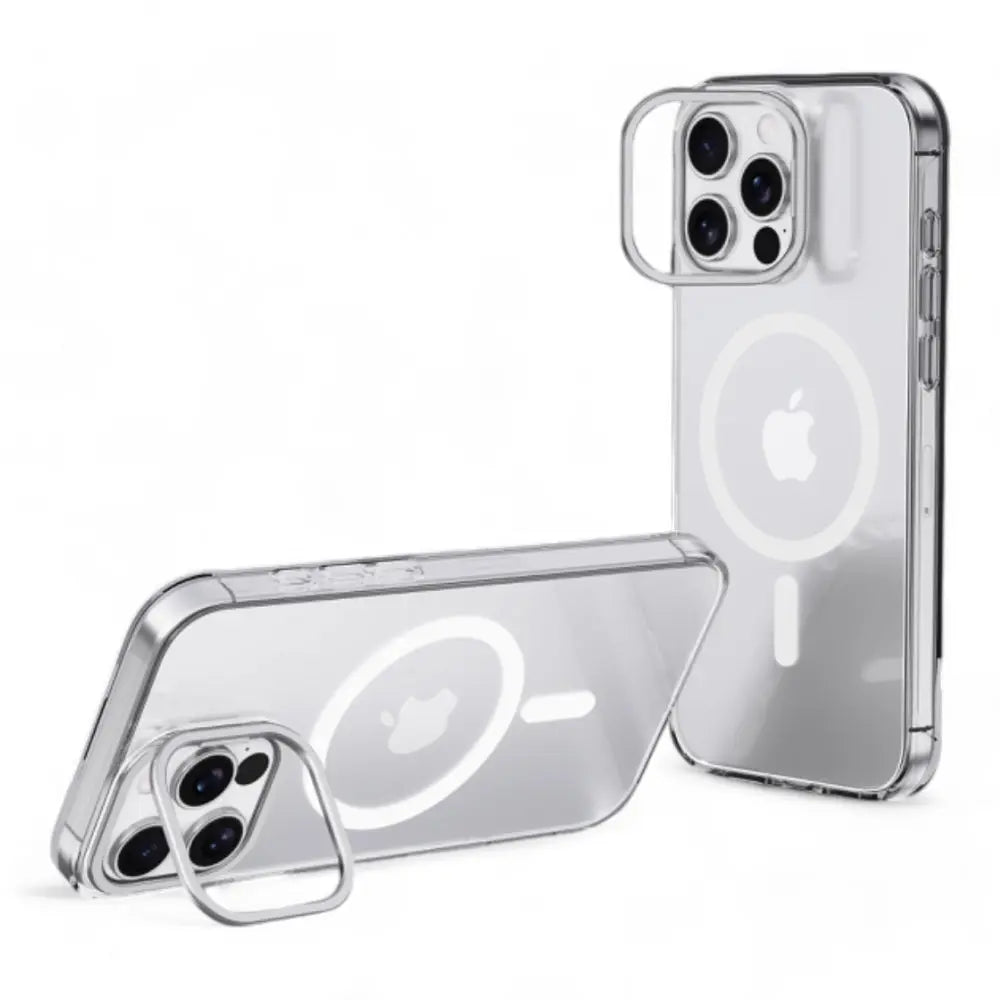 Estuche devia magsafe iphone 16 snow crystal series magnetic shockproof case with bracket color transparente  Shop name