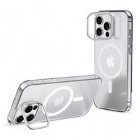 Case devia magsafe iphone 16 snow crystal series magnetic shockproof case with bracket transparent color