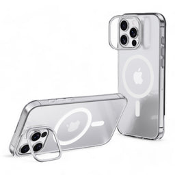 Case devia magsafe iphone 16 snow crystal series magnetic shockproof case with bracket transparent color