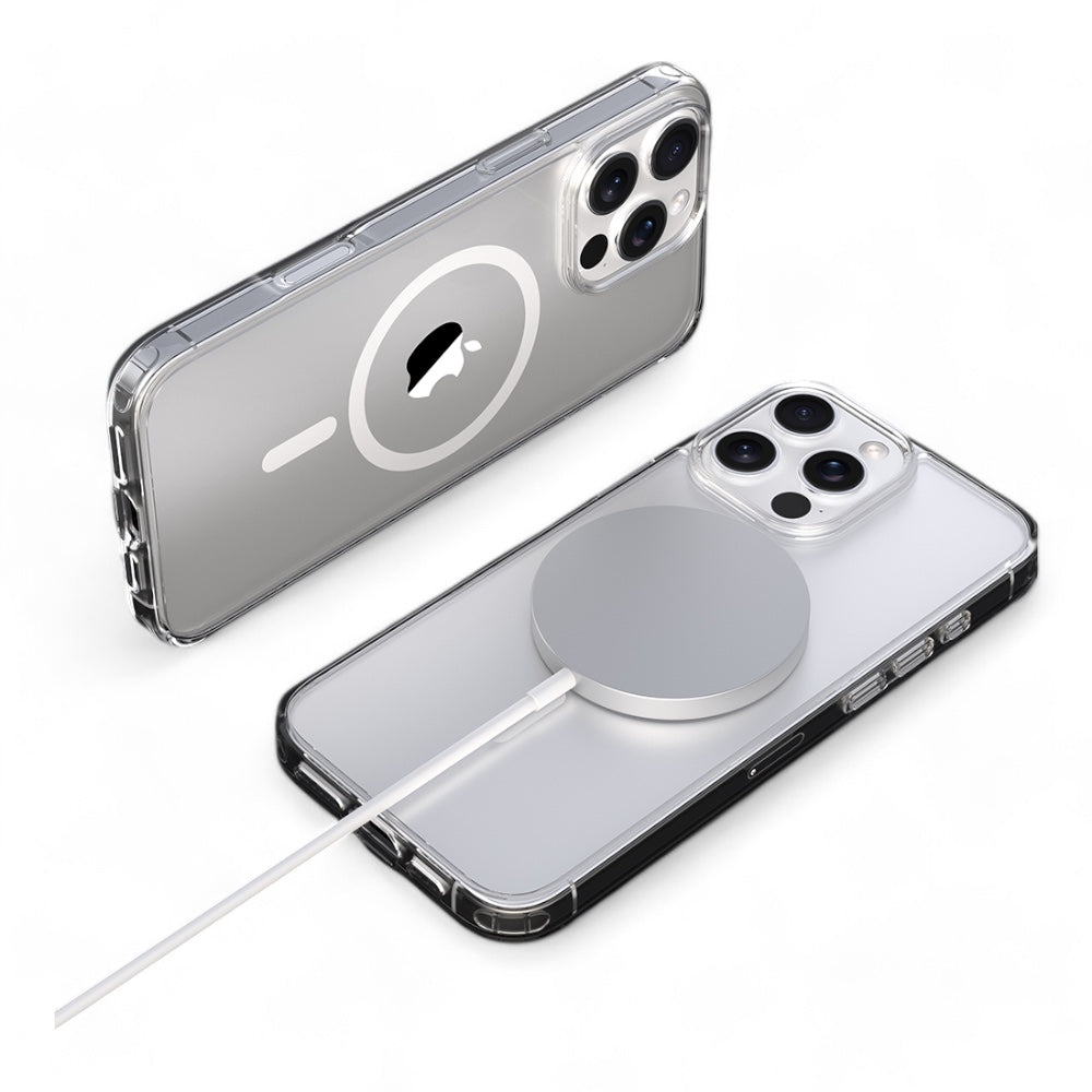 Estuche devia magsafe iphone 16 pro max pure clear magnetic shockproof case color transparente