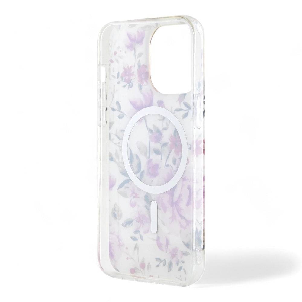 Estuche guess magsafe iphone 15 pro  - pc/tpu purple hard case magsafe iml golden marble color morado - MUNDO ACCESORIOS (B2C)