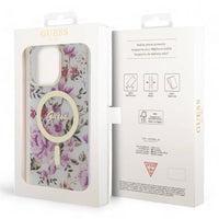 Estuche guess magsafe iphone 15 pro  - pc/tpu purple hard case magsafe iml golden marble color morado - MUNDO ACCESORIOS (B2C)