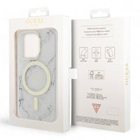 Estuche guess magsafe iphone 15 pro - pc/tpu white hard case magsafe iml marble color transparente - MUNDO ACCESORIOS (B2C)