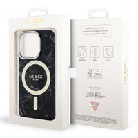 Estuche guess magsafe iphone 15 pro - pc/tpu black hard case magsafe iml marble  color negro - MUNDO ACCESORIOS (B2C)