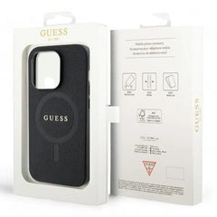 Estuche guess magsafe iphone 15 pro pu leather black hard case saffiano magsafe color negro  Shop name