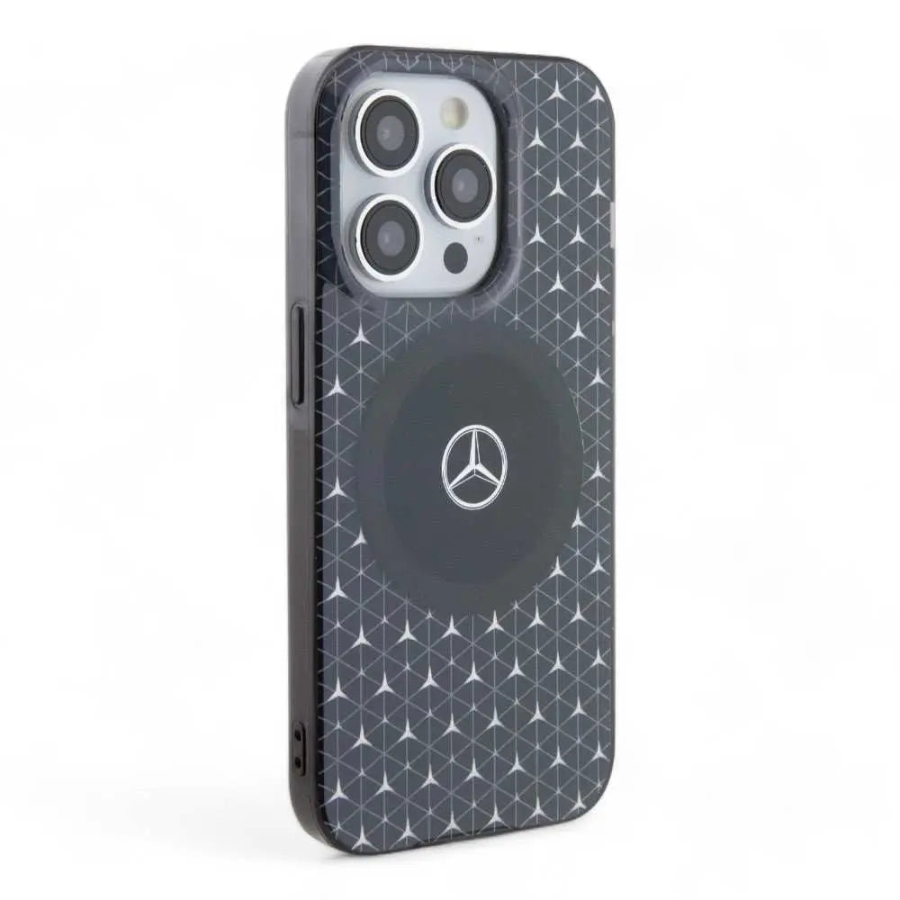 Estuche mercedes-benz magsafe iphone 15 tpu black double layer mafsafe compatible case mini stars pattern  color negro  Shop name