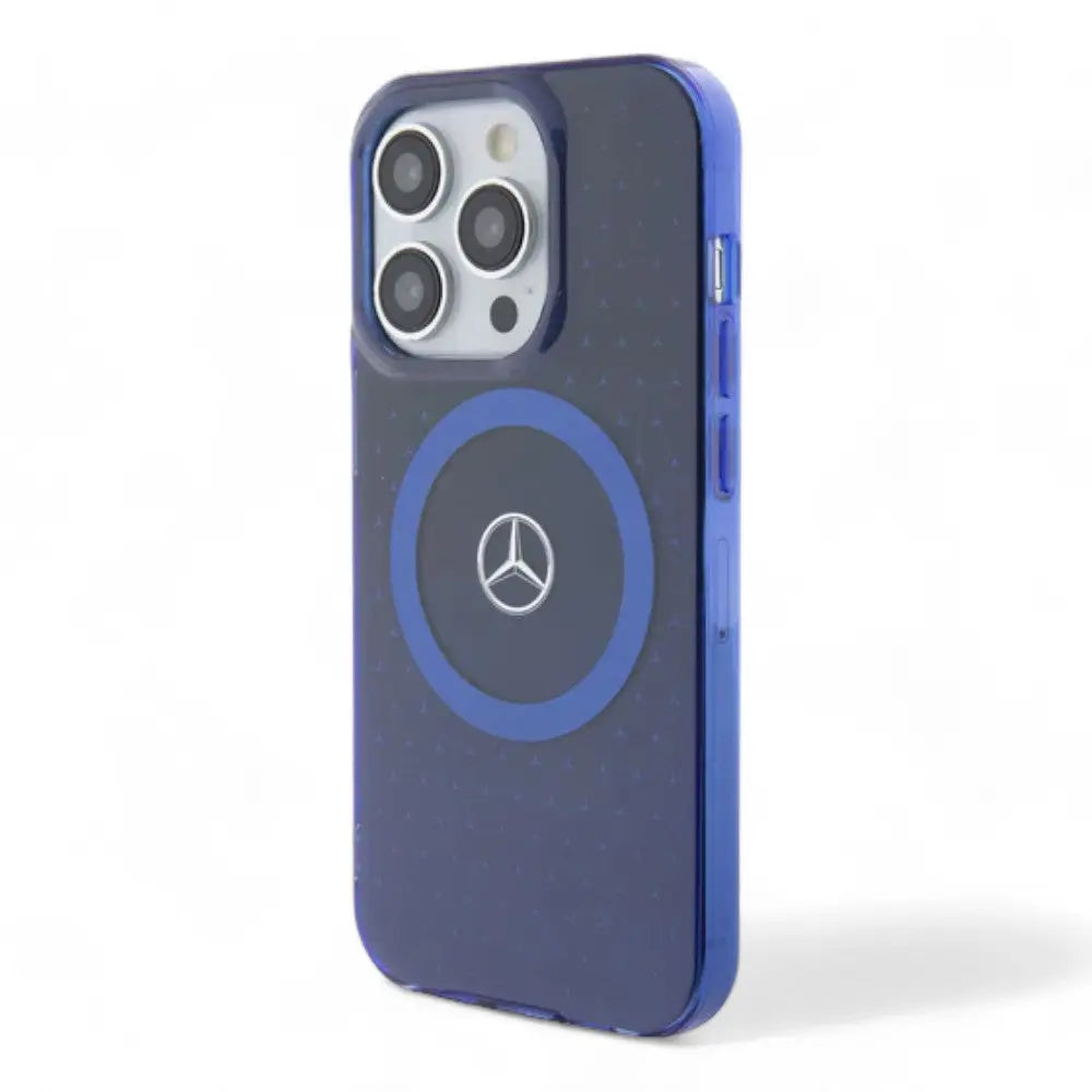 Estuche mercedes-benz magsafe iphone 15 pro pc/tpu blue double layer mafsafe compatible case star pattern  color azul  Shop name