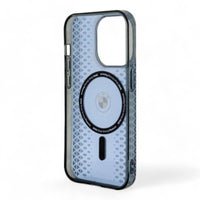 Estuche bmw magsafe iphone 15 pro pc/tpu blue hard case magsafe signature iml track  color azul - MUNDO ACCESORIOS (B2C)