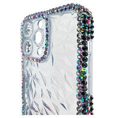 Estuche el rey marco iphone 12 pro max diamantes transparente color celeste  Shop name